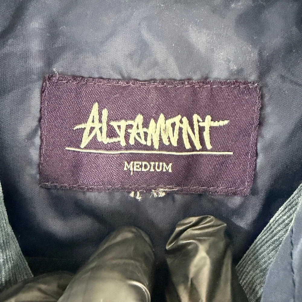 Altamont Quilted Shirt Jacket Mens Medium Navy Diamond Stitch Snap Front Shacket